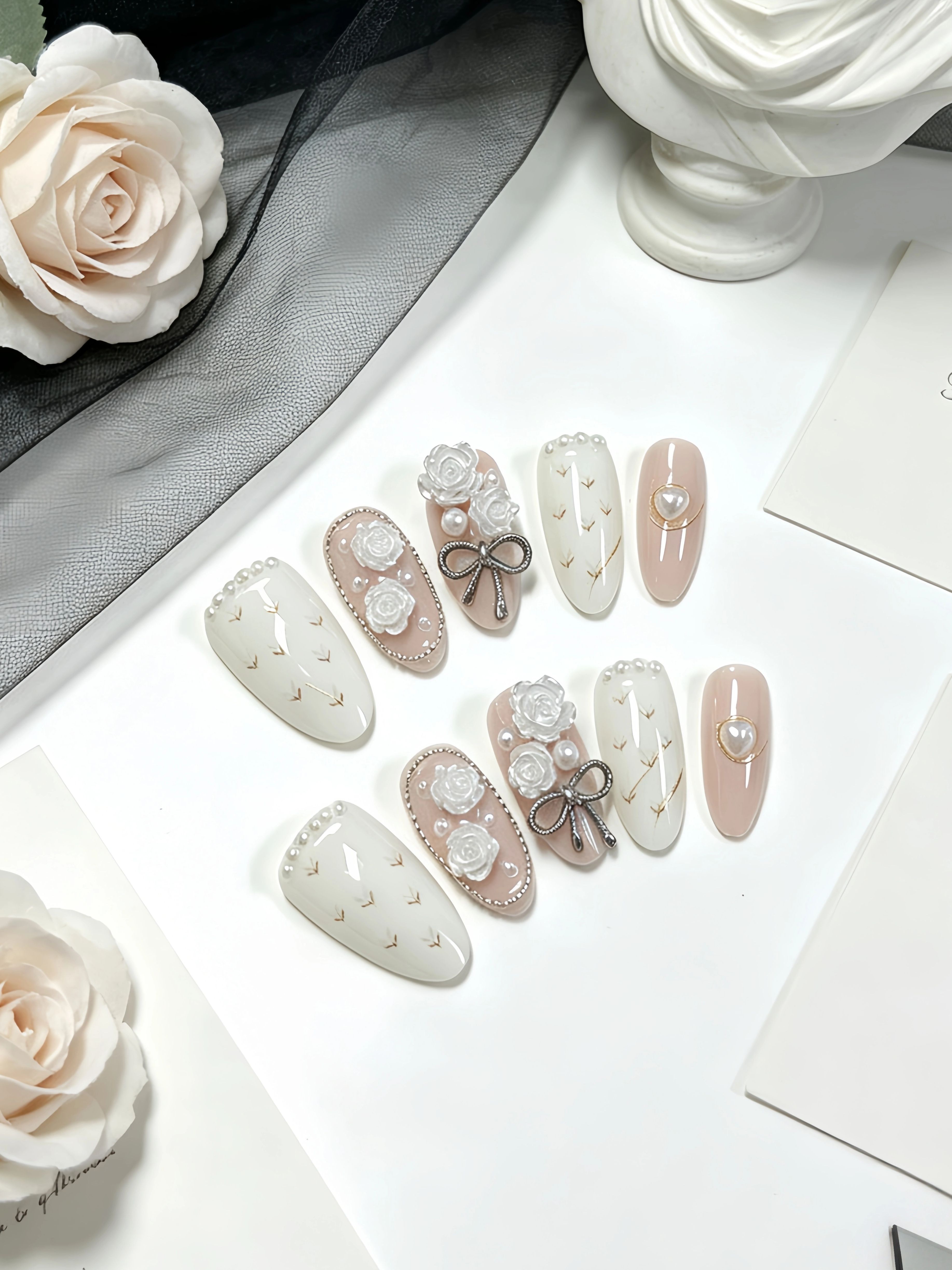 Korean Girls Lifestyle - 10 Peças de Unhas em Formato