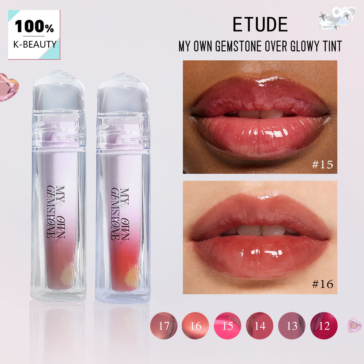 Lip Tint Korean - ETUDE My Own Gemstone Over Glowy