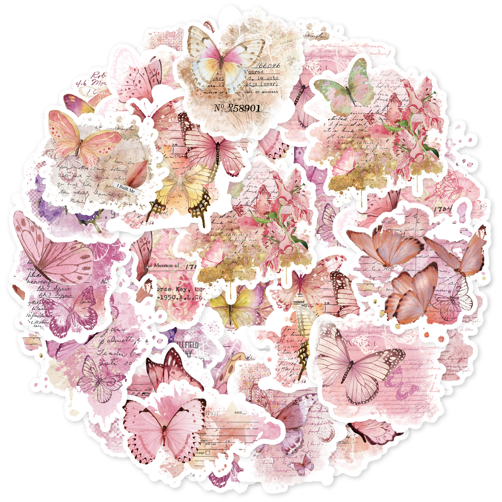 Korean Lifestyle & Kids Boutique - Adesivos de Borboleta em Aquarela Rosa