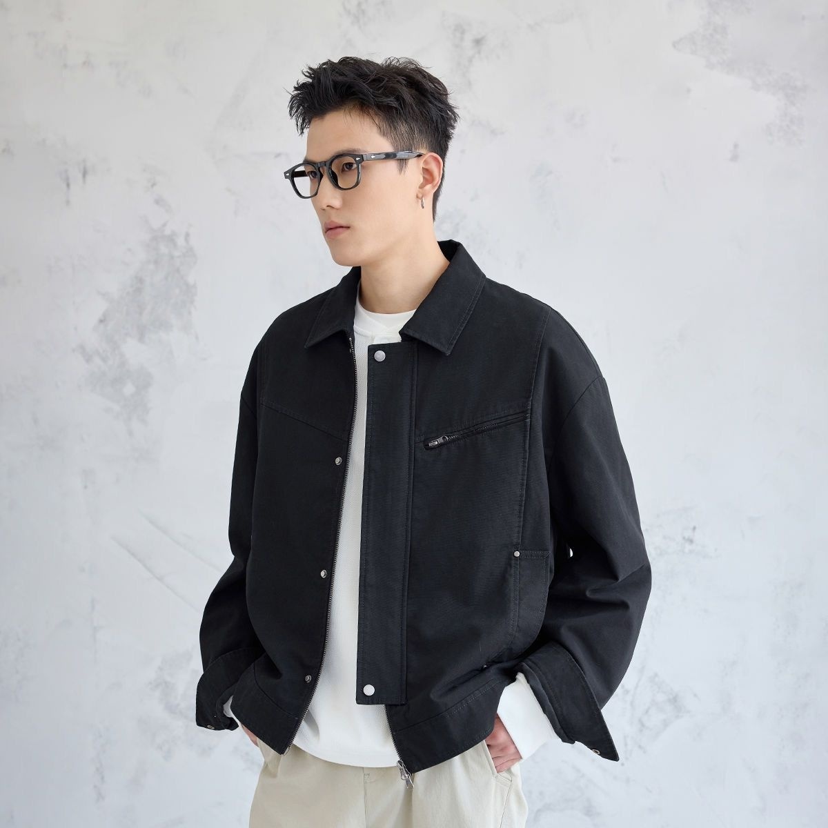Korean Men Lifestyle - Jaqueta Masculina Estilo Coreano Urbano Metropolitano