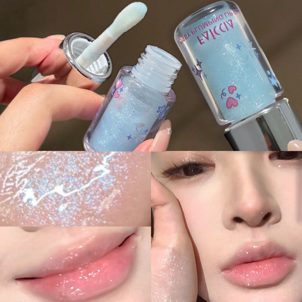 Lip Tint Korean - Gloss Labial Azul Bebê Cintilante com