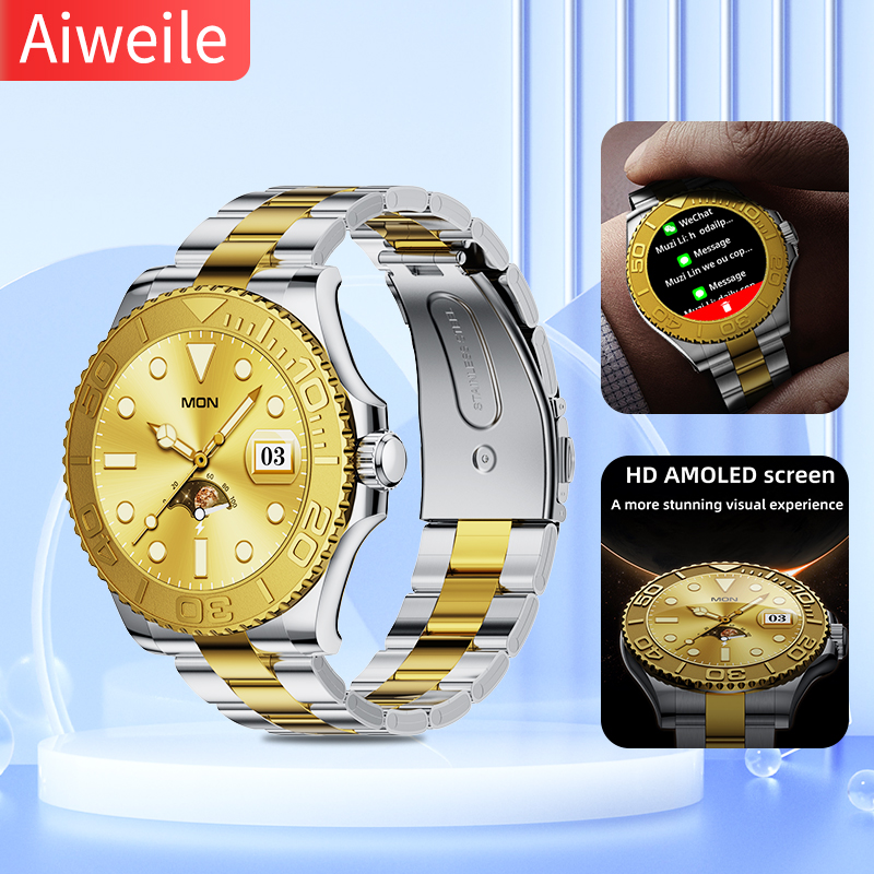 Korean Men Lifestyle - Aiweile-AW46 relógio inteligente para homens, bluetooth,