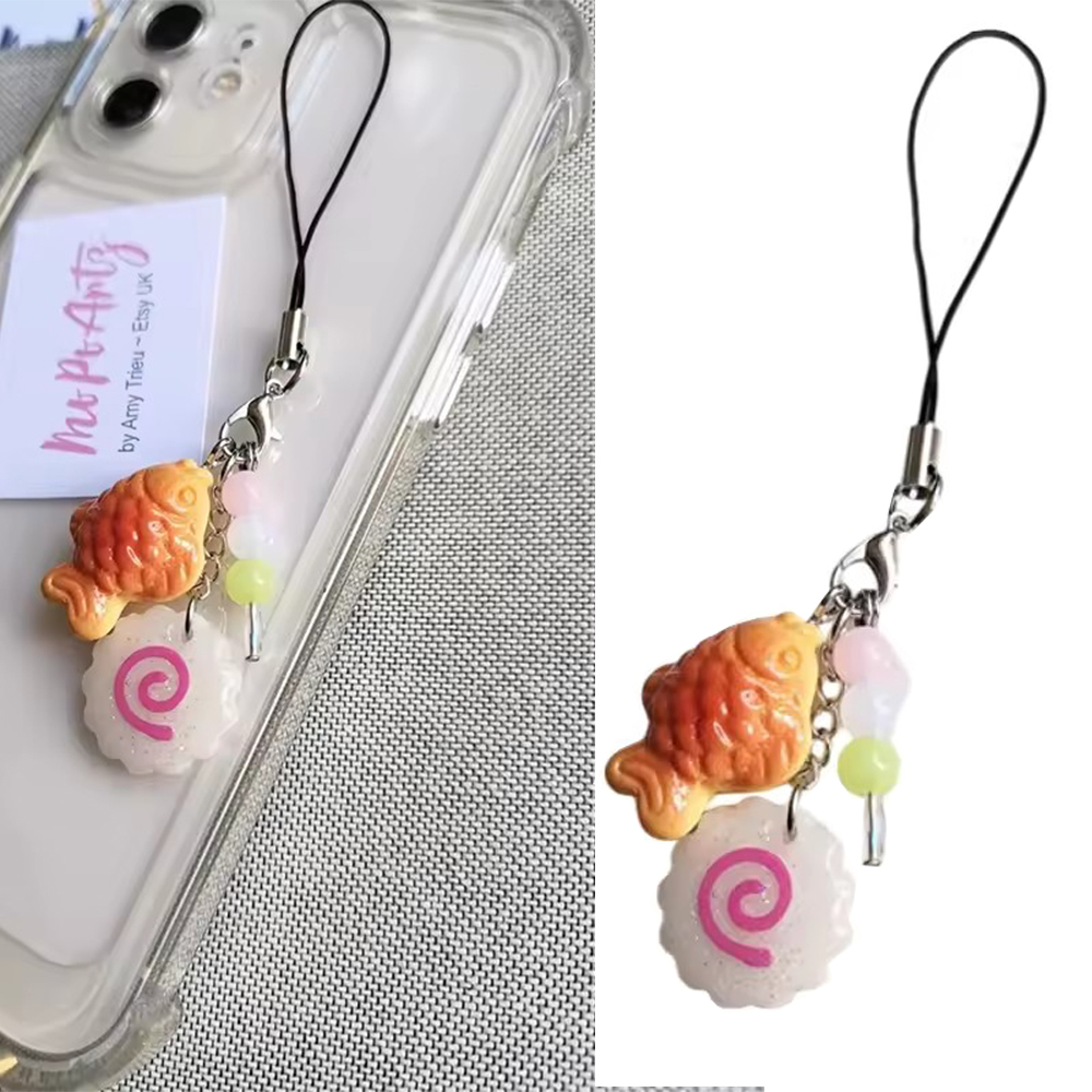 Tteokbokki Rice Cake - Bonito acrílico rosa lula rolo telefone