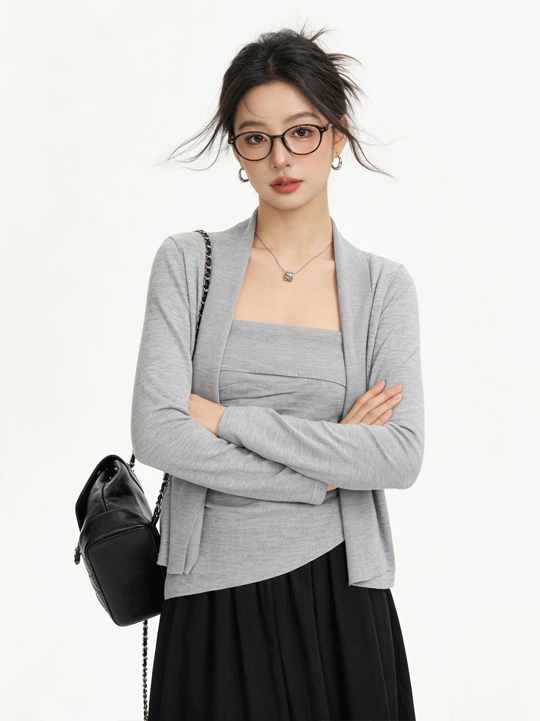 Conjunto de Cardigã Curto Tric - Korean Lifestyle & Kids Boutique avaliação e preço