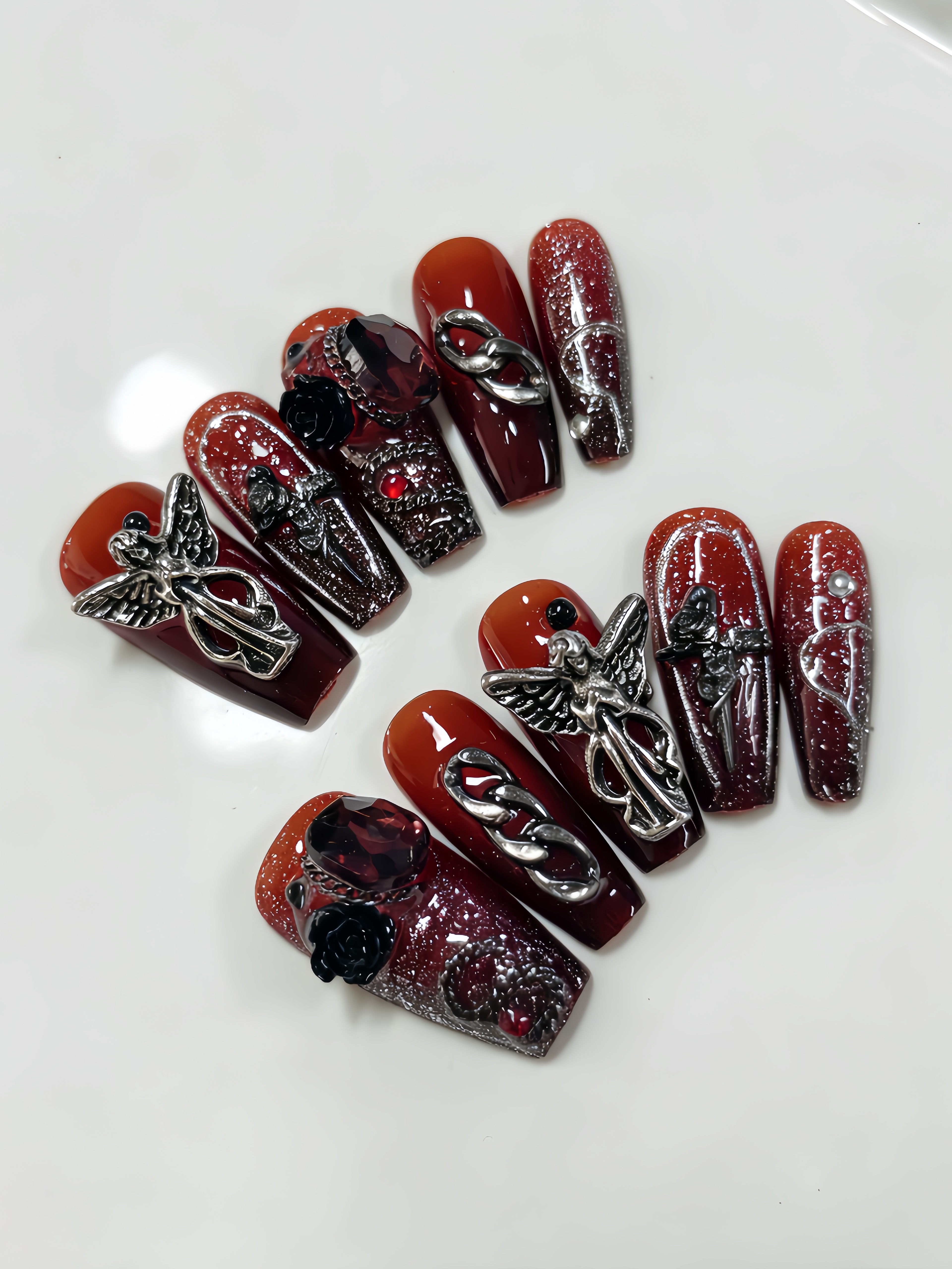 10 Unhas Postiças Trapezoidais - Korean Lifestyle & Kids Boutique avaliação e preço