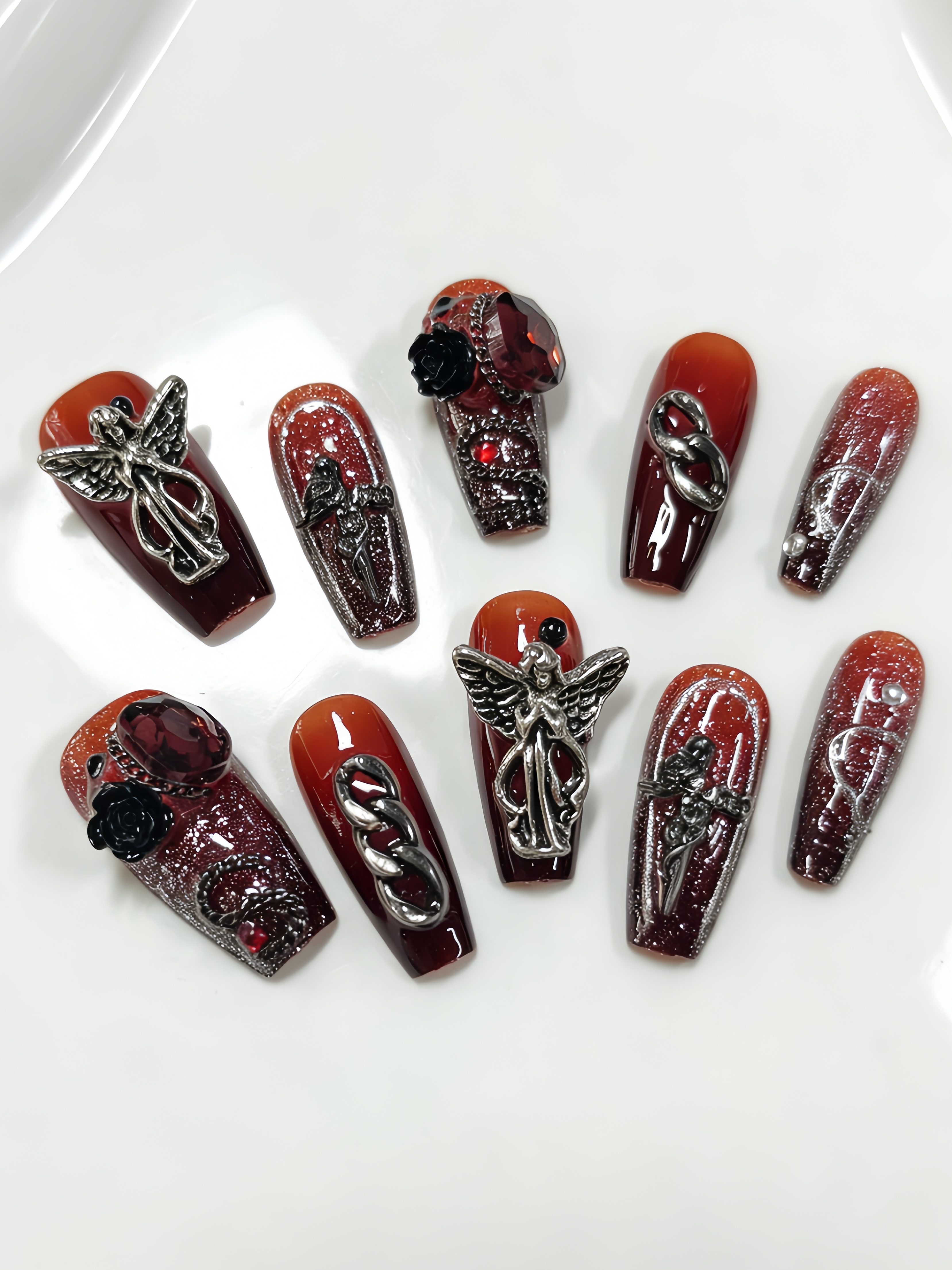 10 Unhas Postiças Trapezoidais - Korean Lifestyle & Kids Boutique avaliação e preço