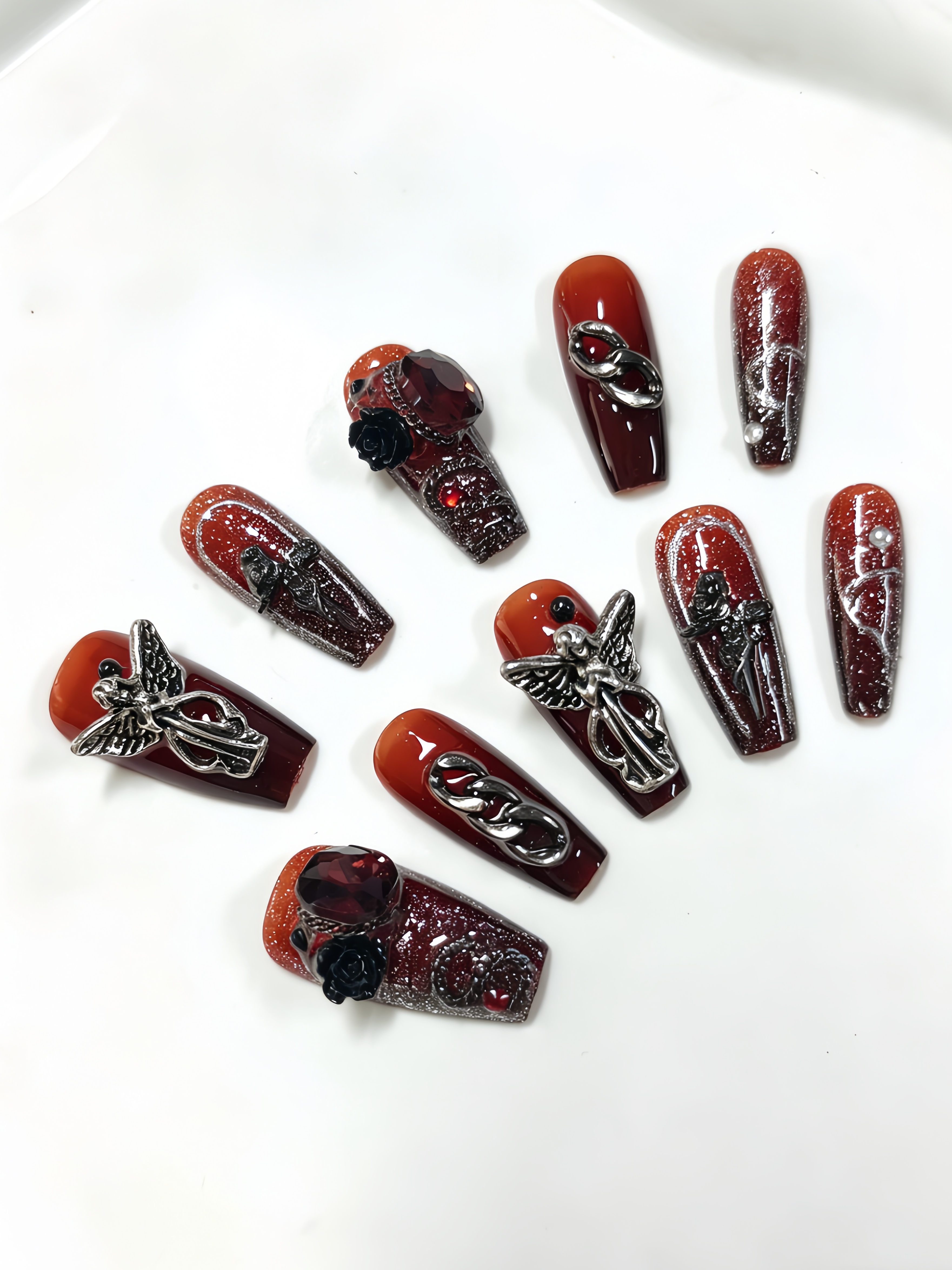 10 Unhas Postiças Trapezoidais - Korean Lifestyle & Kids Boutique avaliação e preço